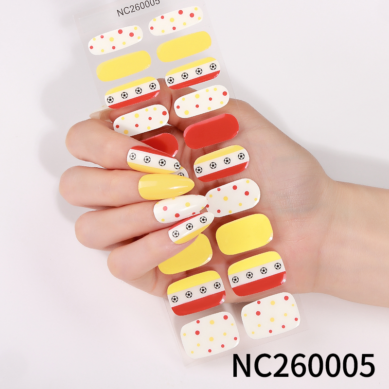 Semi Cured Gel Nail Wraps French Tips, 20 Pcs Full Cover Nail Stickers Elegant Party