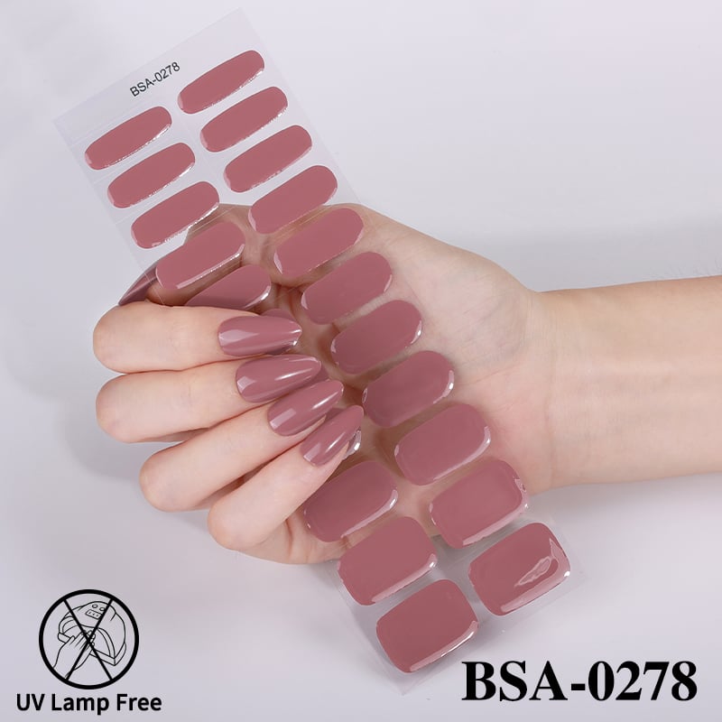 Nail Wraps Manufacturer Christmas UV-FREE Gel Nail Stickers Easy Return Semi Solid Nail Glue No Uv