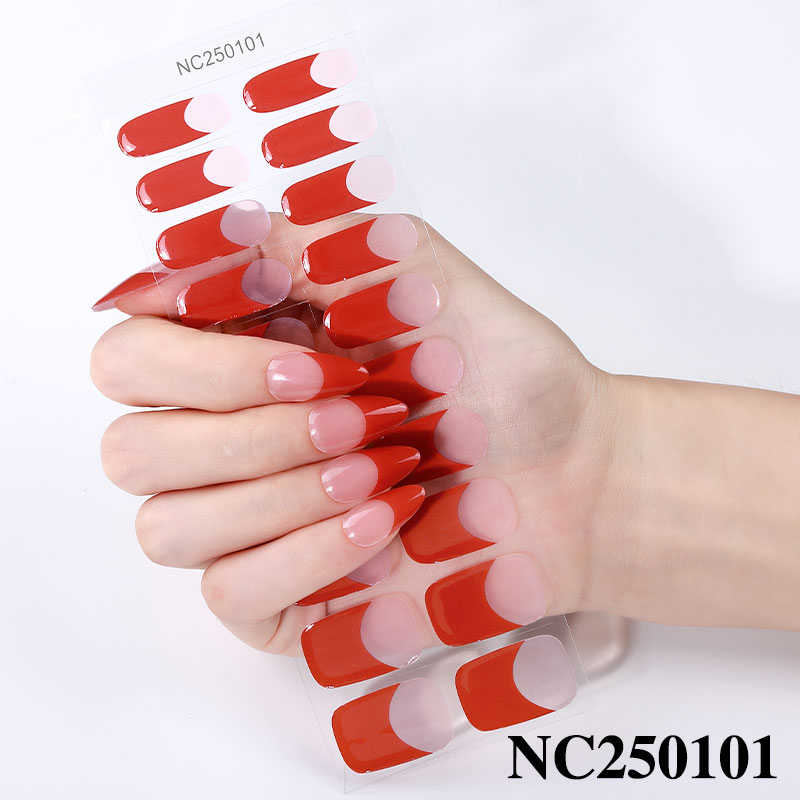 Customized on Demand Autumn Winter Series Warm Coffee Colored Crack Design Long Lasting Semicured Gel Nail Stickers