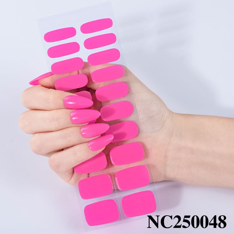 Baby Blue Gel Nail Stickers, UV Light Cure Nail Wraps for Spring Fresh Look Girls