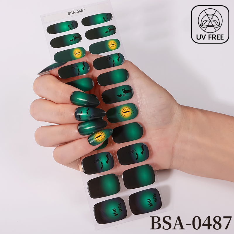 No Cure Gel Nail Strips 22 Tips, Long Lasting Salon Quality DIY Nail Art for Women & Girls