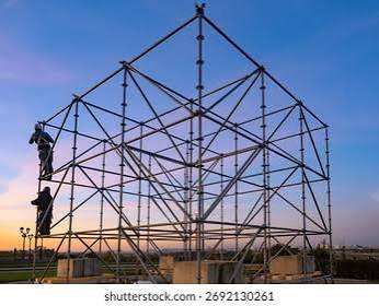 How to assemble a ringlock scaffolding tower using the rosette connection method?
