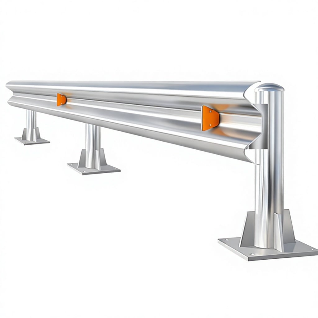 W Beam Highway Guardrail System