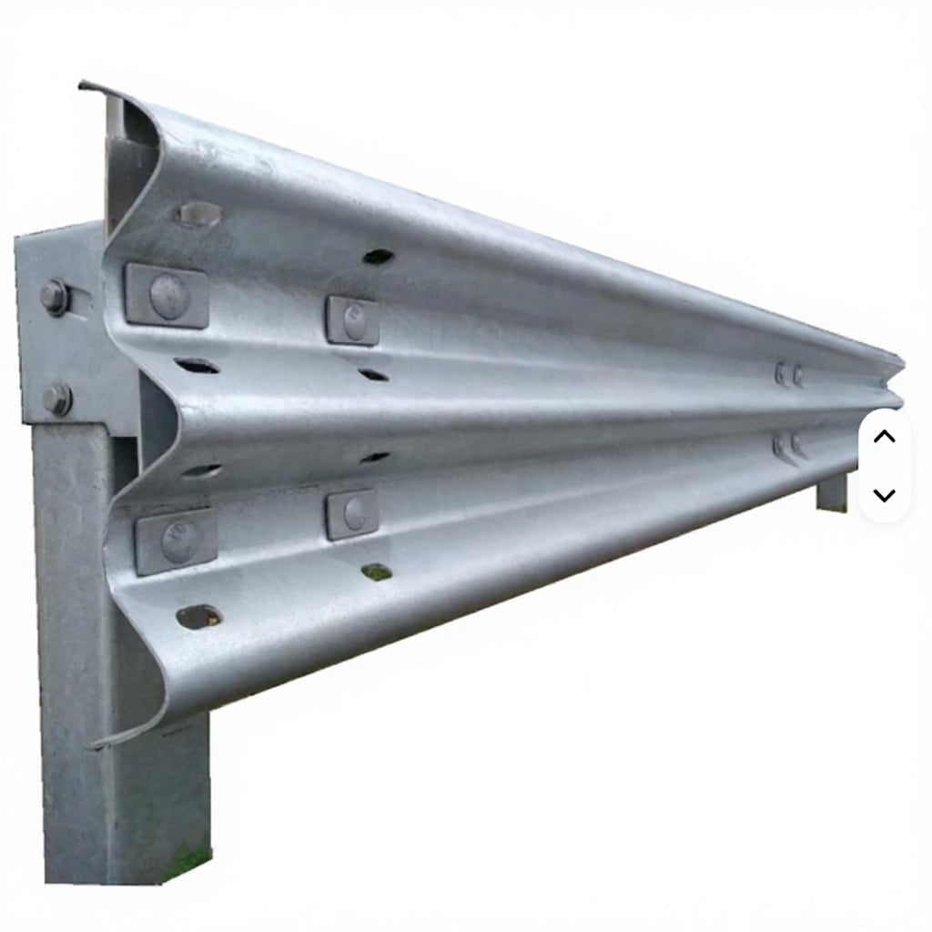 Thrie Beam Highway Guardrail System