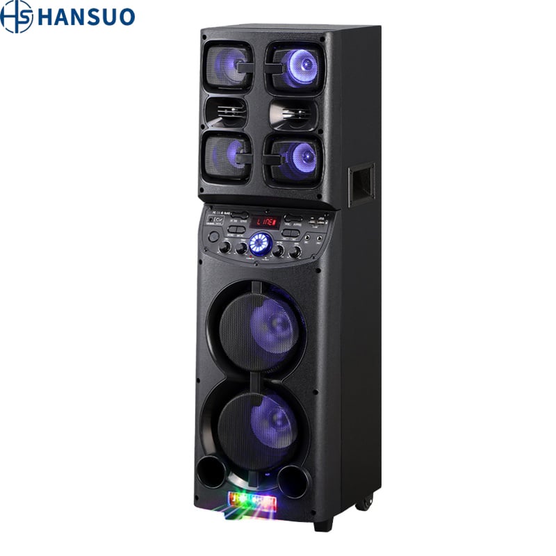 Kilang Jenama HANSUO Kuasa 50W Ganda Woofer 6.5 Inci dan Ganda Tweeter 3 Inci Pembesar Suara Mudah Alih HS-TD0655