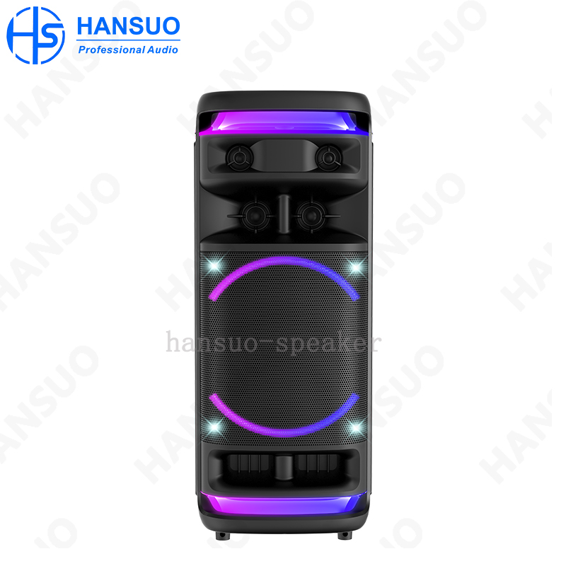 ผู้ผลิต HANSUO แม่พิมพ์เฉพาะ HS-TS12K7JG วูฟเฟอร์ 12 นิ้ว เดี่ยว และทวีเตอร์คู่ขนาด 3 นิ้ว พร้อมไฟ RGB