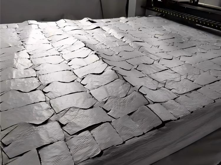 Footwear material multi-layer cutting operation