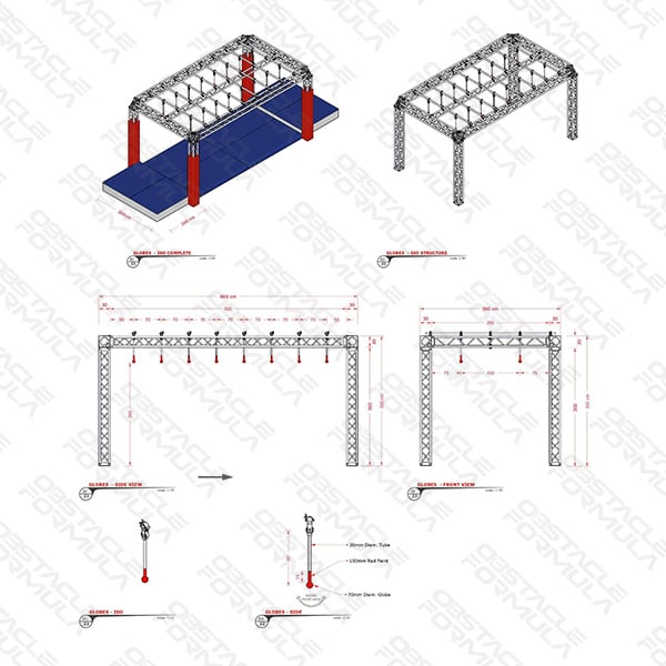 2025 New Modern Pentathlon Obstacle Course UIPM Obstacle events UIPM Obstacle Swinging Globes supplier