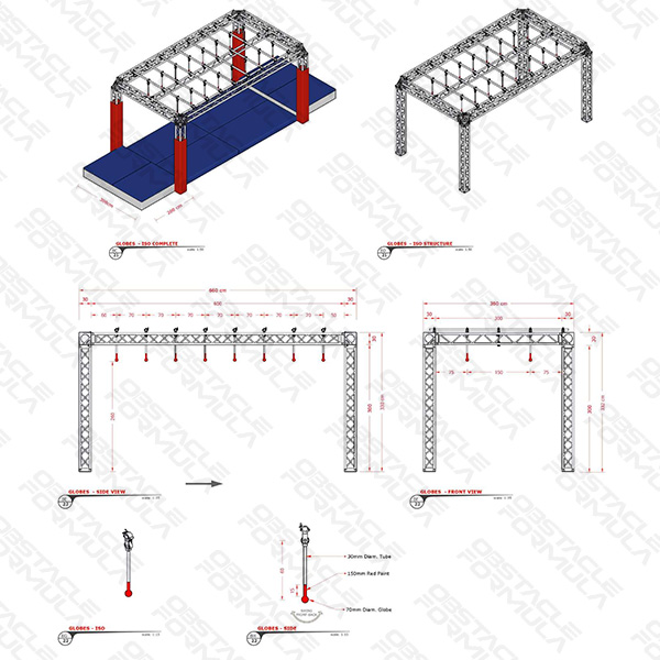 2025 New Modern Pentathlon Adventure Obstacle Training Equipment Ninja Obstacles Racing UIPM Obstacle Flying Hoops manufacture