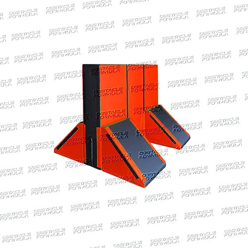 5 Piece Set Road Block Wall Section with 4 Quad Steps details