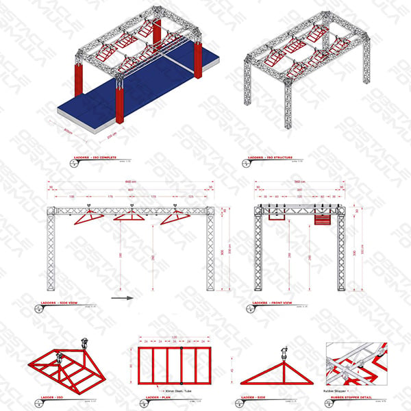 2025 New Modern Pentathlon Ultimate Training Obstacle Course UIPM Obstacle Tilting Ladders factory