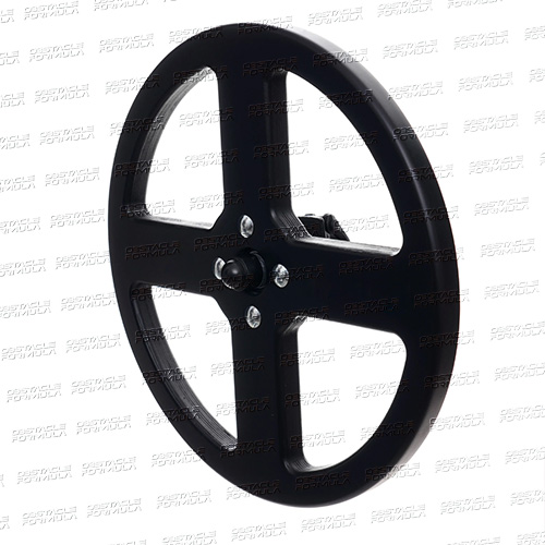 WOODEN SPINNING WHEEL 52CM (TRIANGLES) details