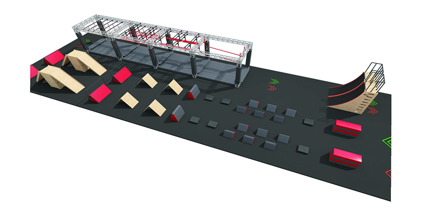 Ninja warrior training steel truss system Ground-based course factory