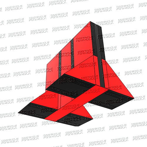 5 Piece Set Road Block Wall Section with 4 Quad Steps details