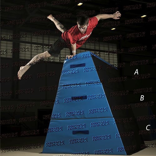 Customized ninja warrior training equipment parkour trapezoid bundle trapezoid obstacles details