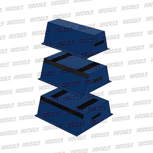 Ninja Warrior Obstacle Parkour Gym Equipment Ninja Trapezoid 3 Section Foam Vaulting Box details