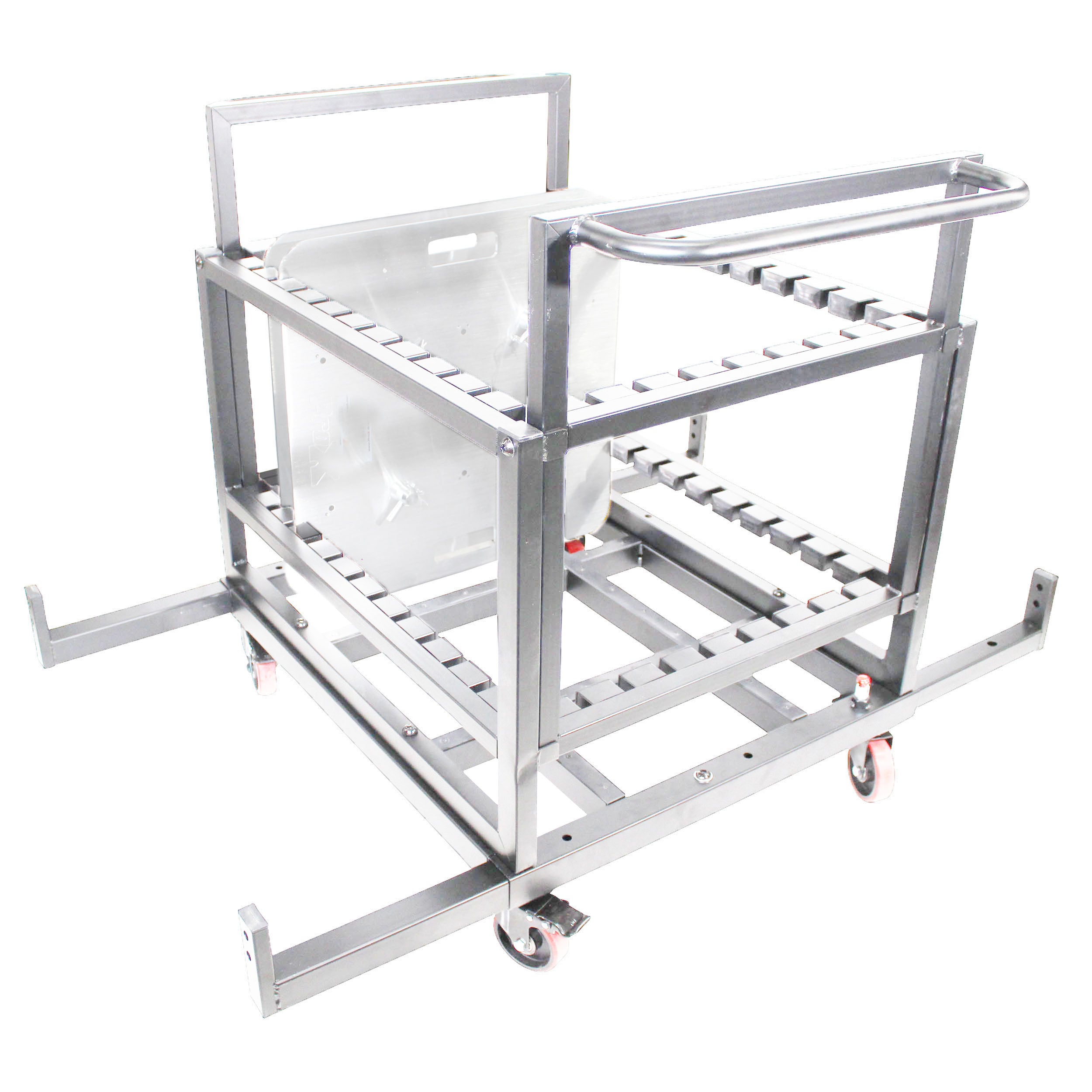 Cheap Spartan Race Obstacle Carts for the 36” and 24” truss bases Holds 8pc -36 inch or 10pc -24 inch Base Plates- (Silver color)