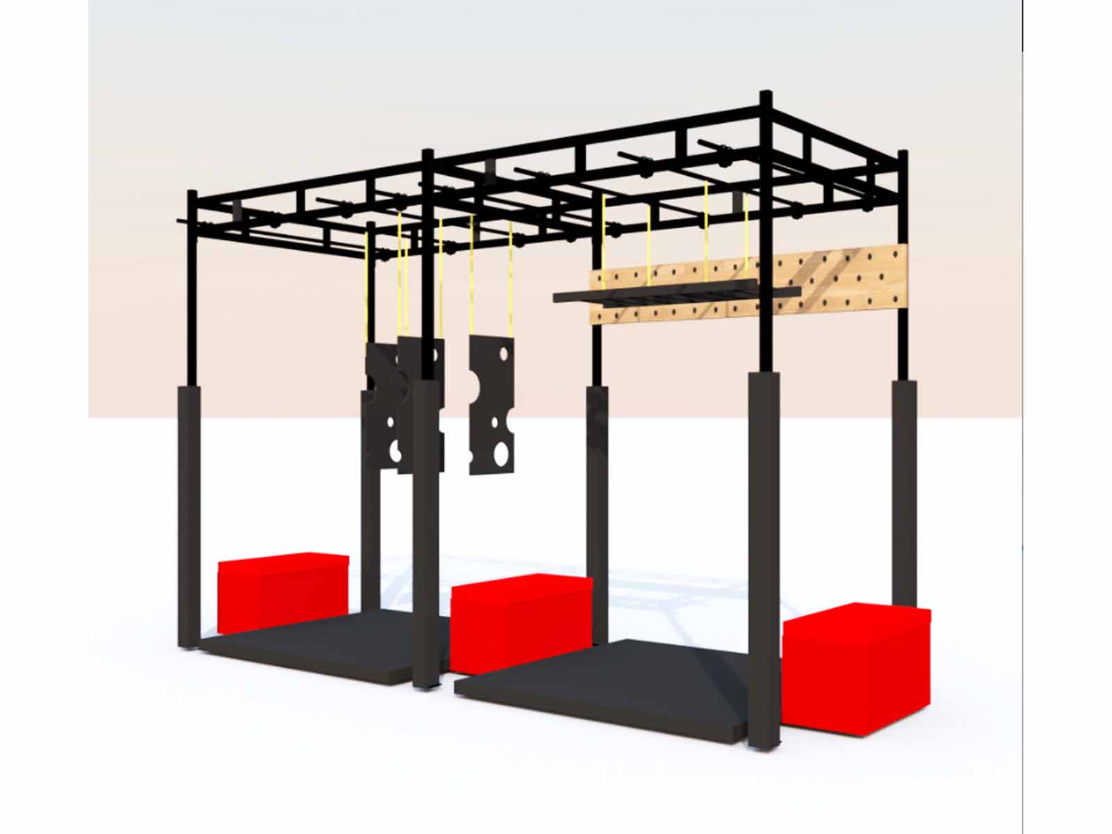 Ninja Warrior Course fitness sports ninja steel frame Amusement Commercial Trampoline Park for sales factory