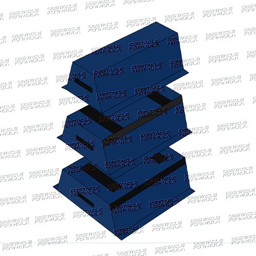 Ninja Warrior Obstacle Parkour Gym Equipment Ninja Trapezoid 3 Section Foam Vaulting Box manufacture