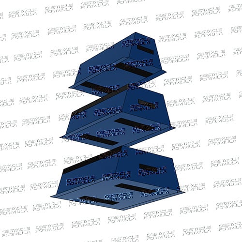 Ninja Warrior Obstacle Parkour Gym Equipment Ninja Trapezoid 3 Section Foam Vaulting Box manufacture
