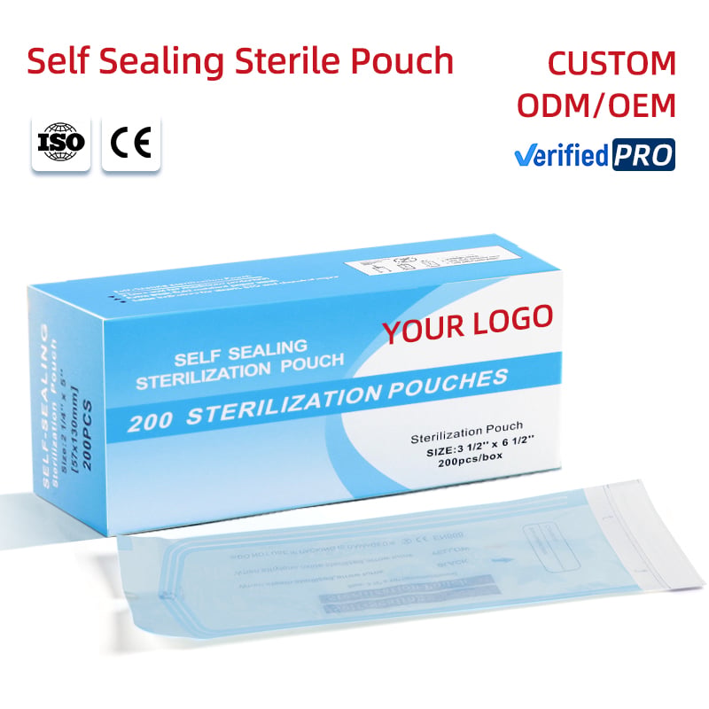 Sacchetti per sterilizzazione auto-sigillanti con indicatore a cambiamento di colore
