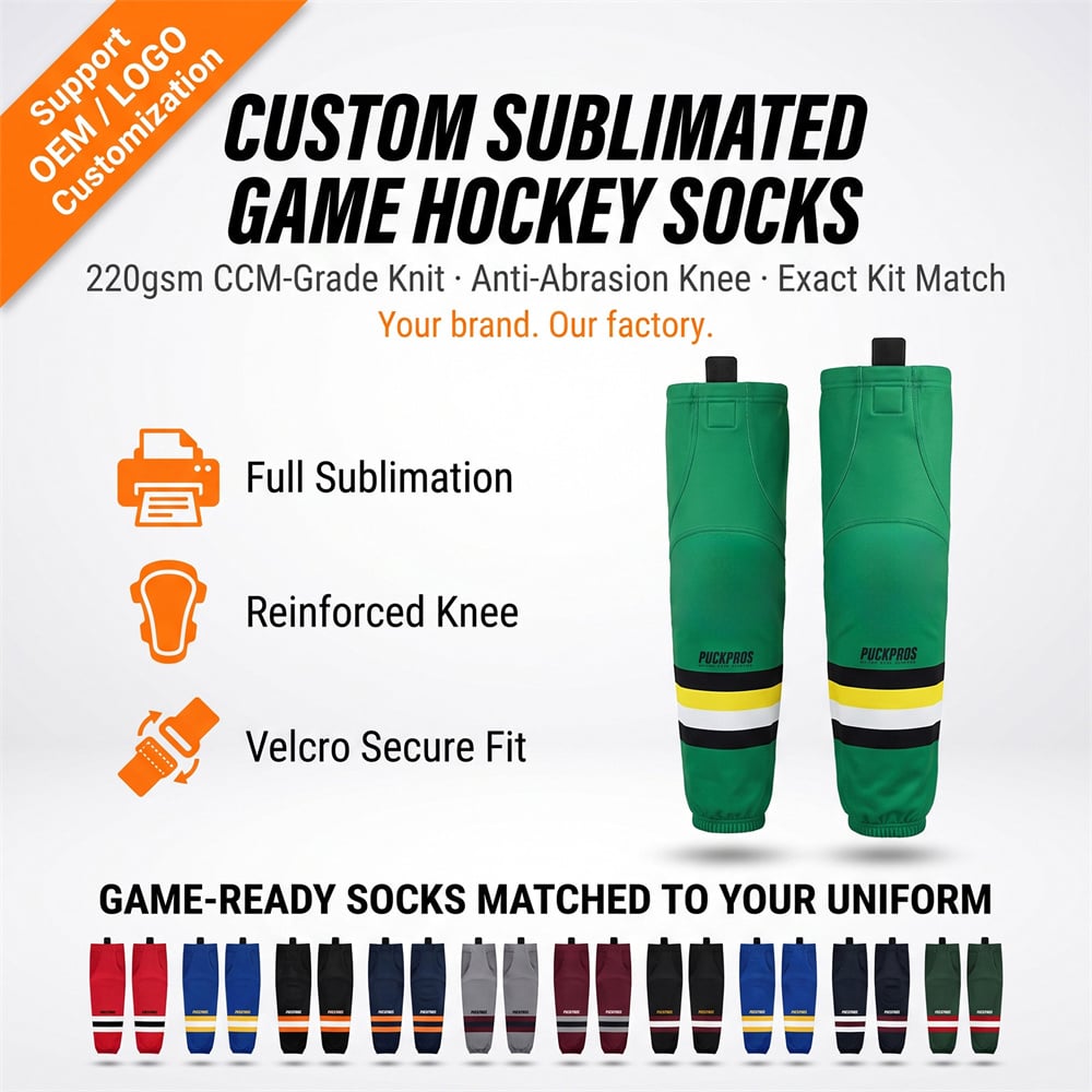 Full Sublimated Standard Hockey Socks 220gsm Custom