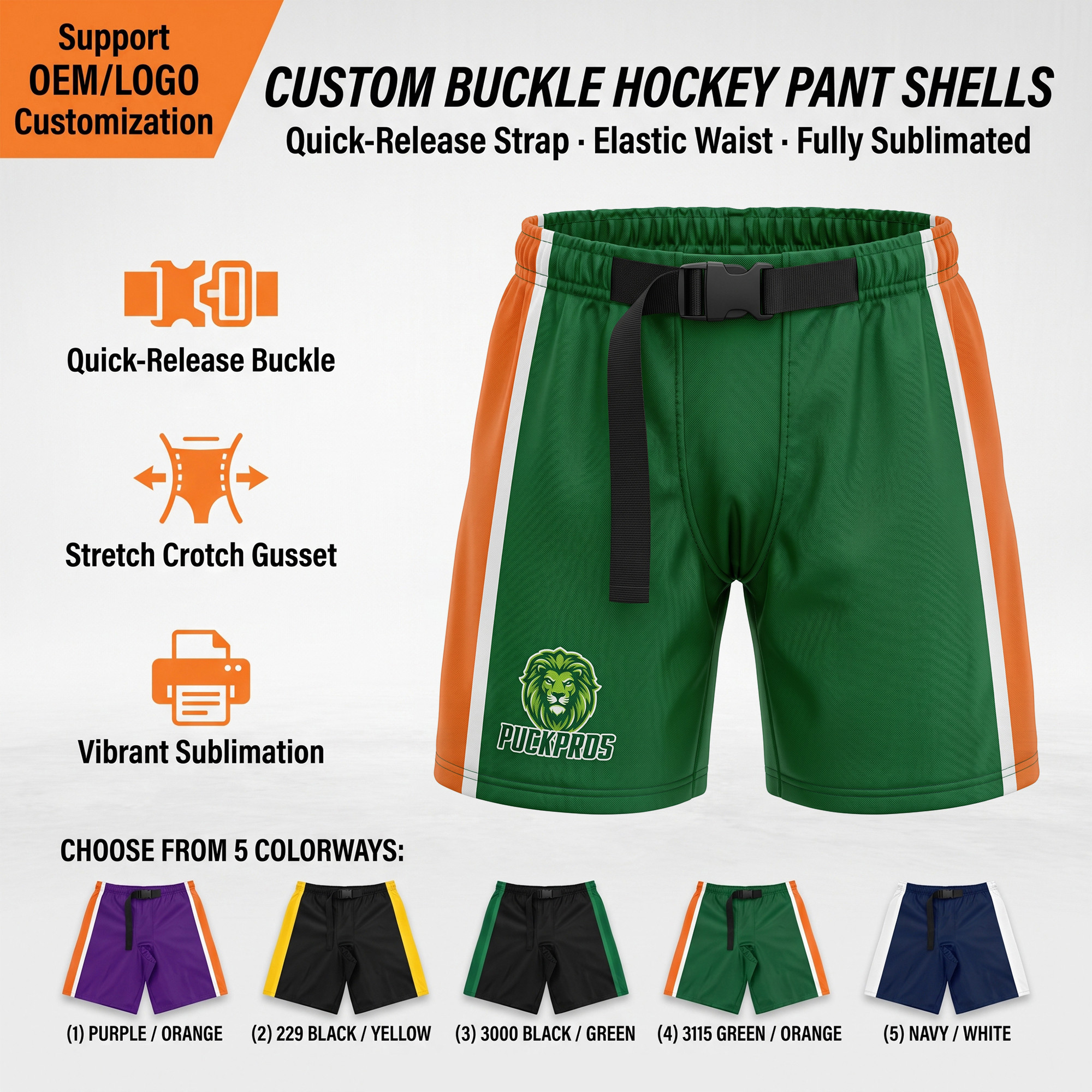 Full Sublimated Hockey Pant Shells 290T Polyester Custom
