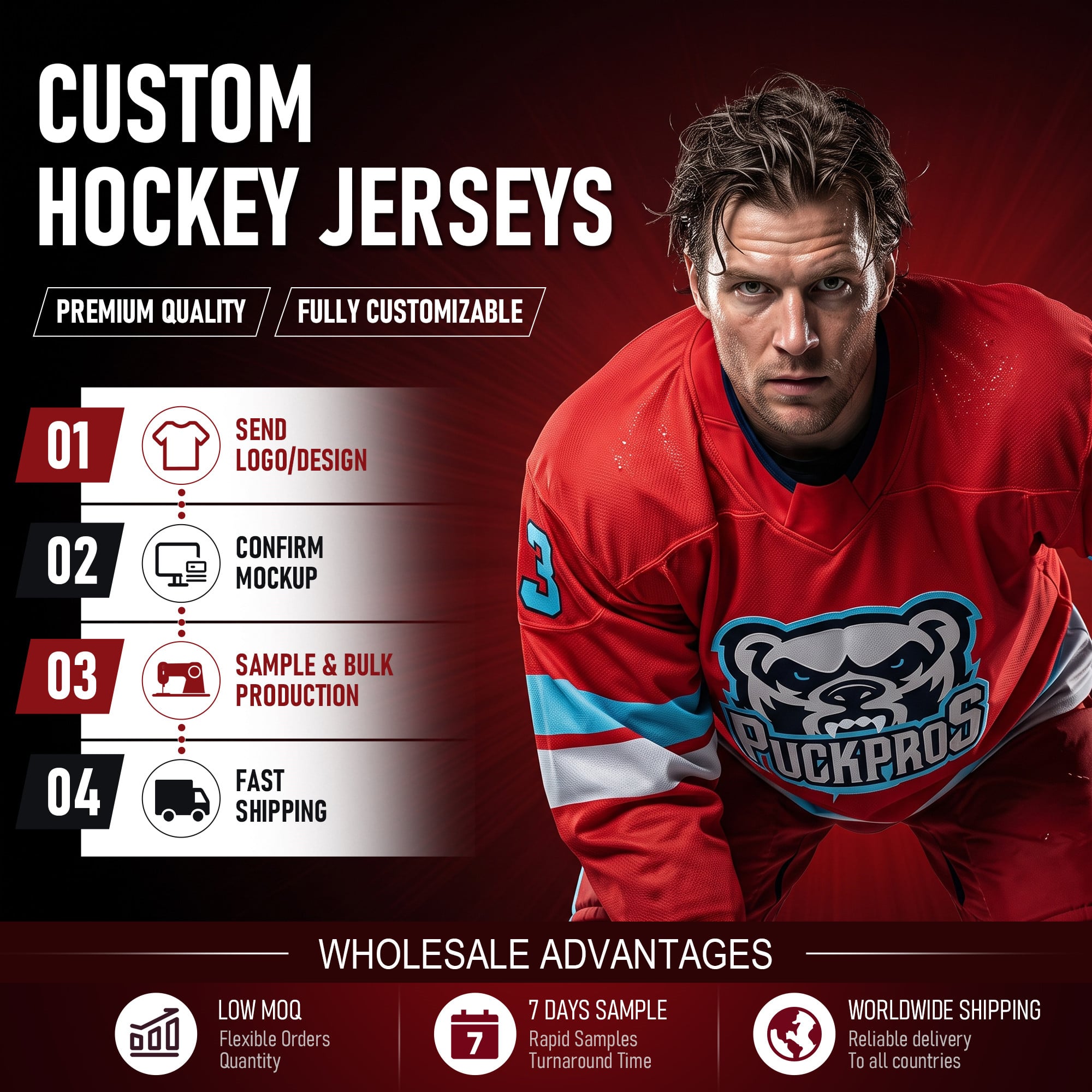 Full Sublimated Elite Ice Hockey Jersey NK Style Custom