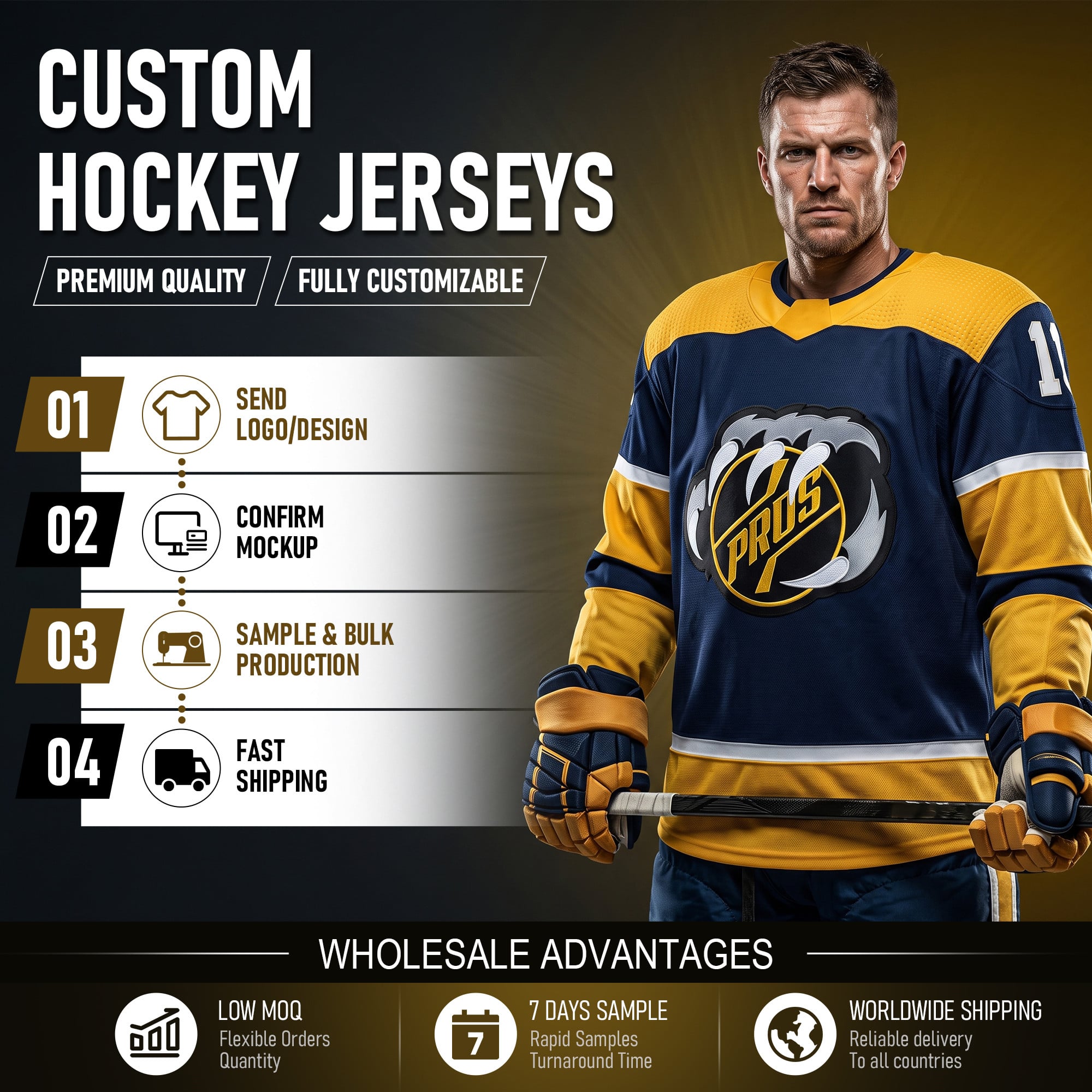 Full Sublimated Elite Ice Hockey Jersey NK Style Custom