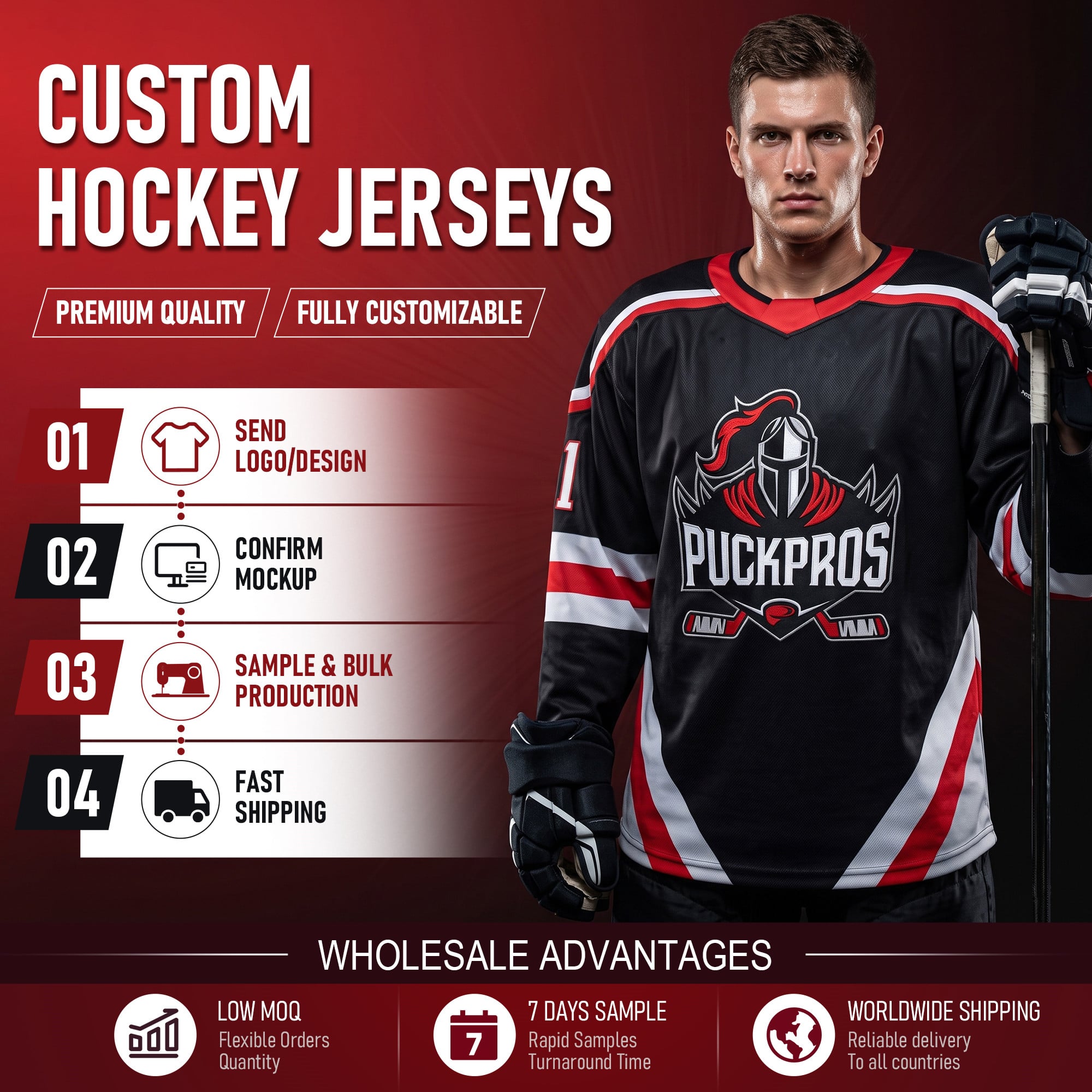 Practice Ice Hockey Jersey Full Sublimation 220gsm Custom