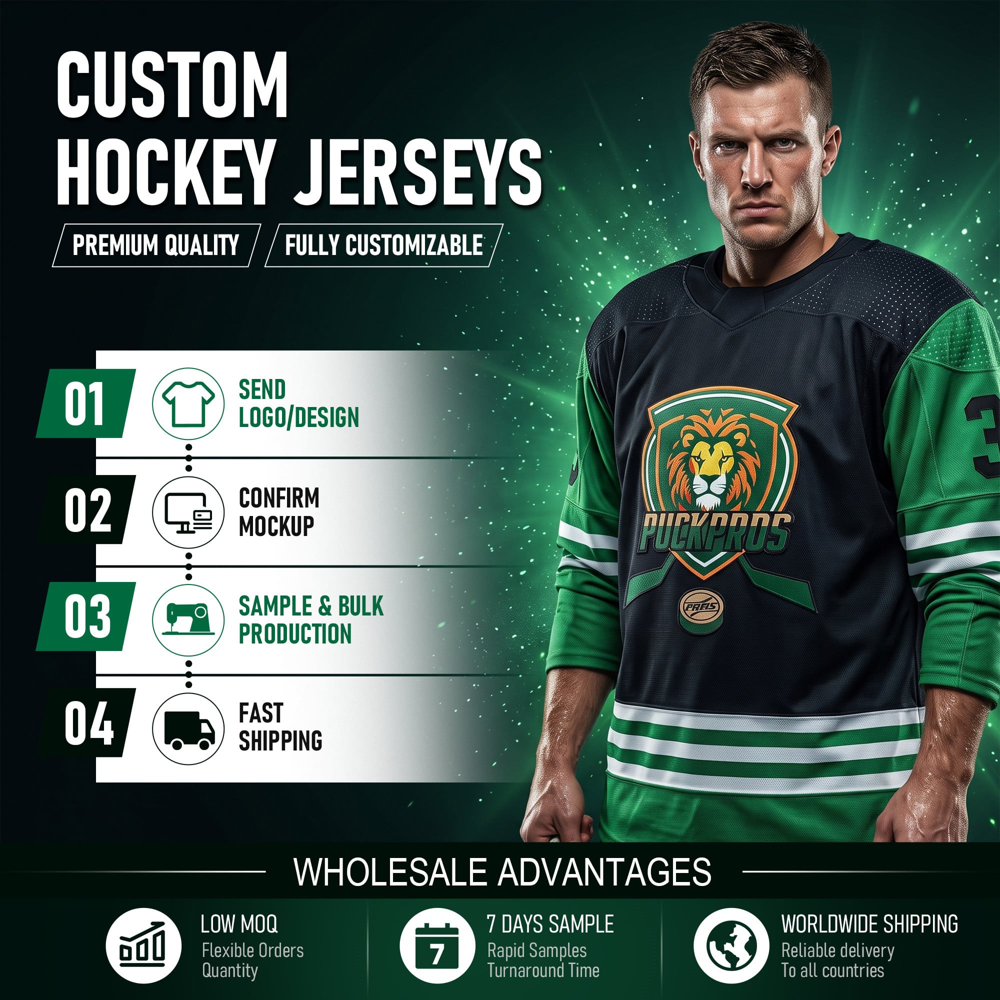 Full Sublimated Elite Ice Hockey Jersey AD Style Custom