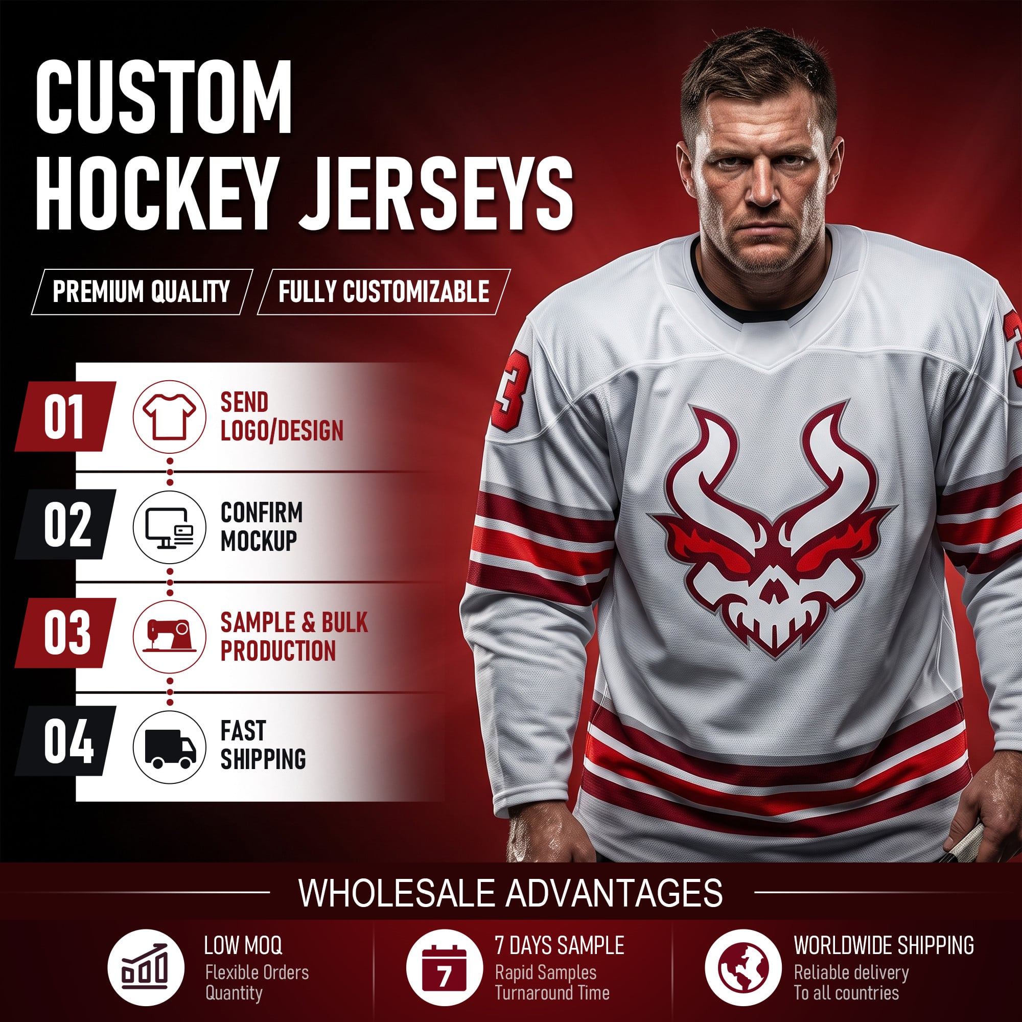 Full Sublimated Elite Ice Hockey Jersey NK Style Custom