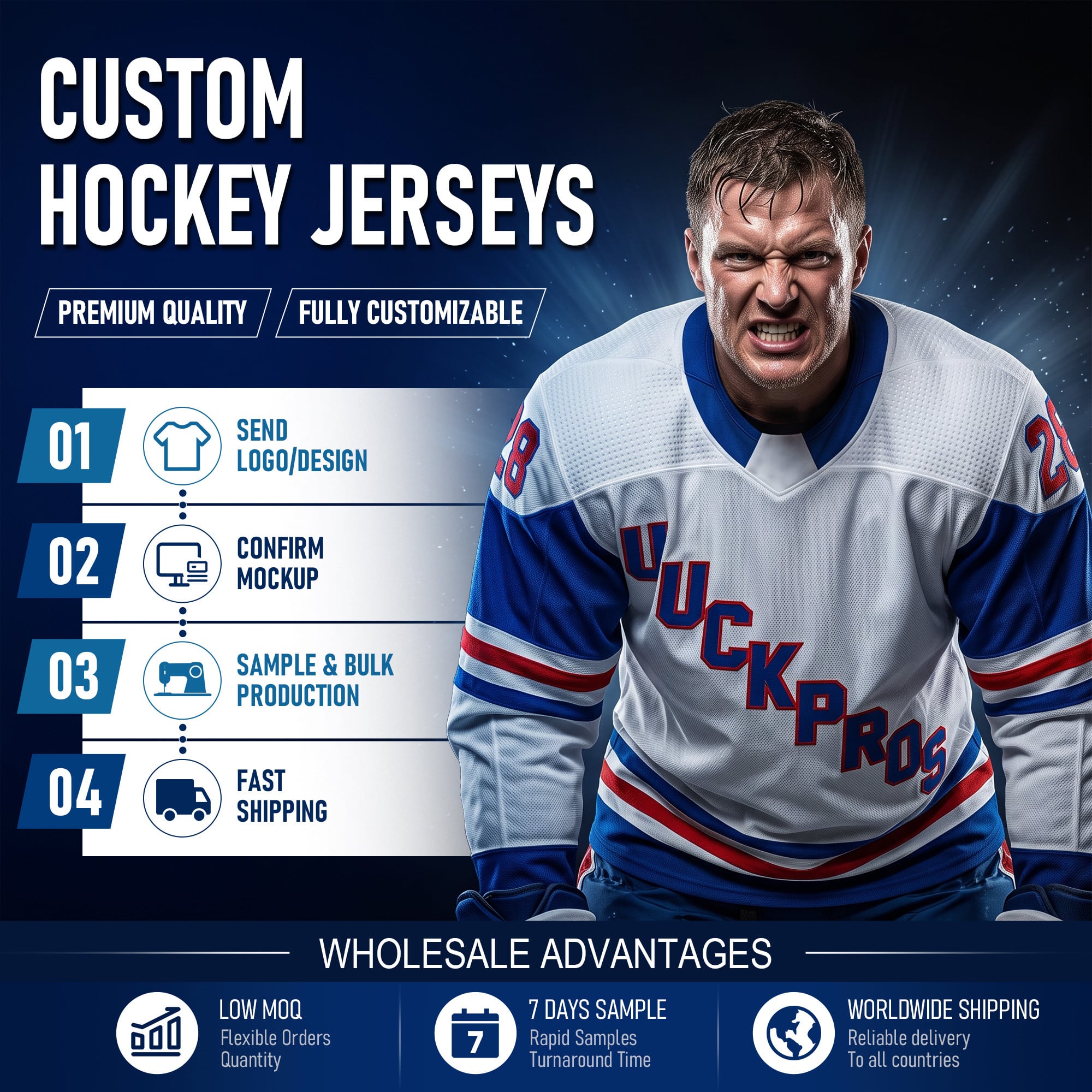 Full Sublimated Elite Ice Hockey Jersey NK Style Custom