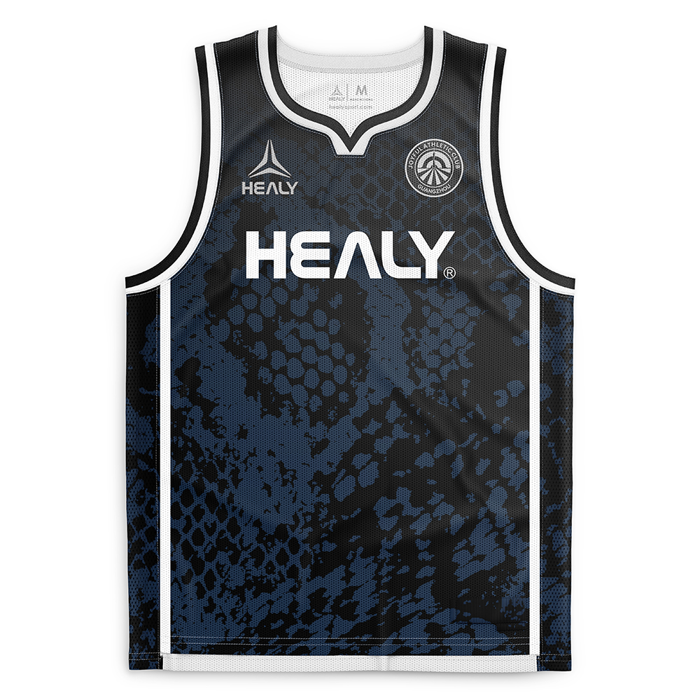 HEALY Mužský černý a modrý košile pro basketbal s vlastním potiskem, velké rozměry, rychle suchoucí a dýchací síťová bezruká košile pro sport, gradientní design