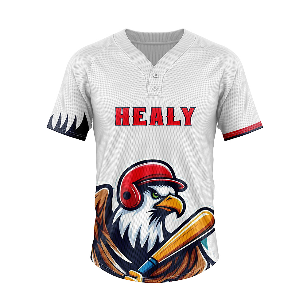 Solid Numbered Short Sleeve V-neck Baseball Jersey for Men High Quality Breathable 100% Polyester Fabric