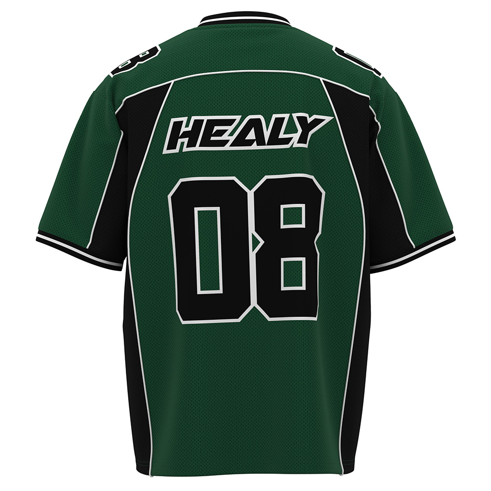 HEALY zelený a černý kontrastní americký síťový dres