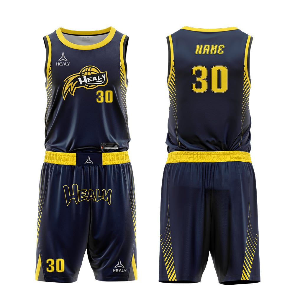 Healy Stylový pohodlný bezrukávní rychleschnoucí basketbalový dresový kit z dýchavého polyesterového materiálu, uniforntní sada, možnost personalizace