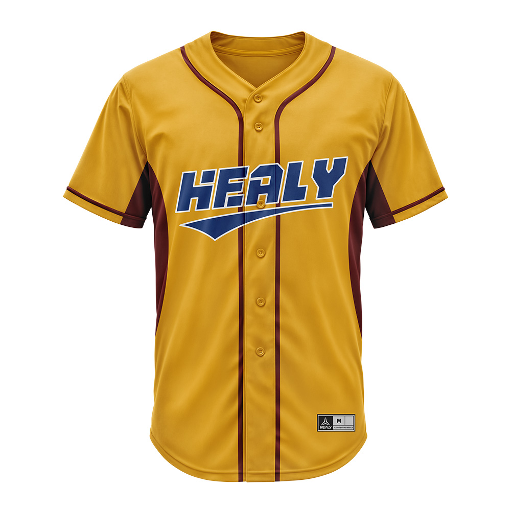 HEALY Custom Logo Baseball Jersey for Men Sublimated Button-Up Athletic Baseball Shirt Full Button Embroidered Clothing