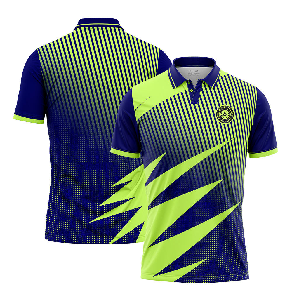 Na objednávku potisknuté sportovní tričko s polo límečkem, rychle suché a propustné pro pickleball, mužské sportovní tričko se shorty rukávy pro pickleball