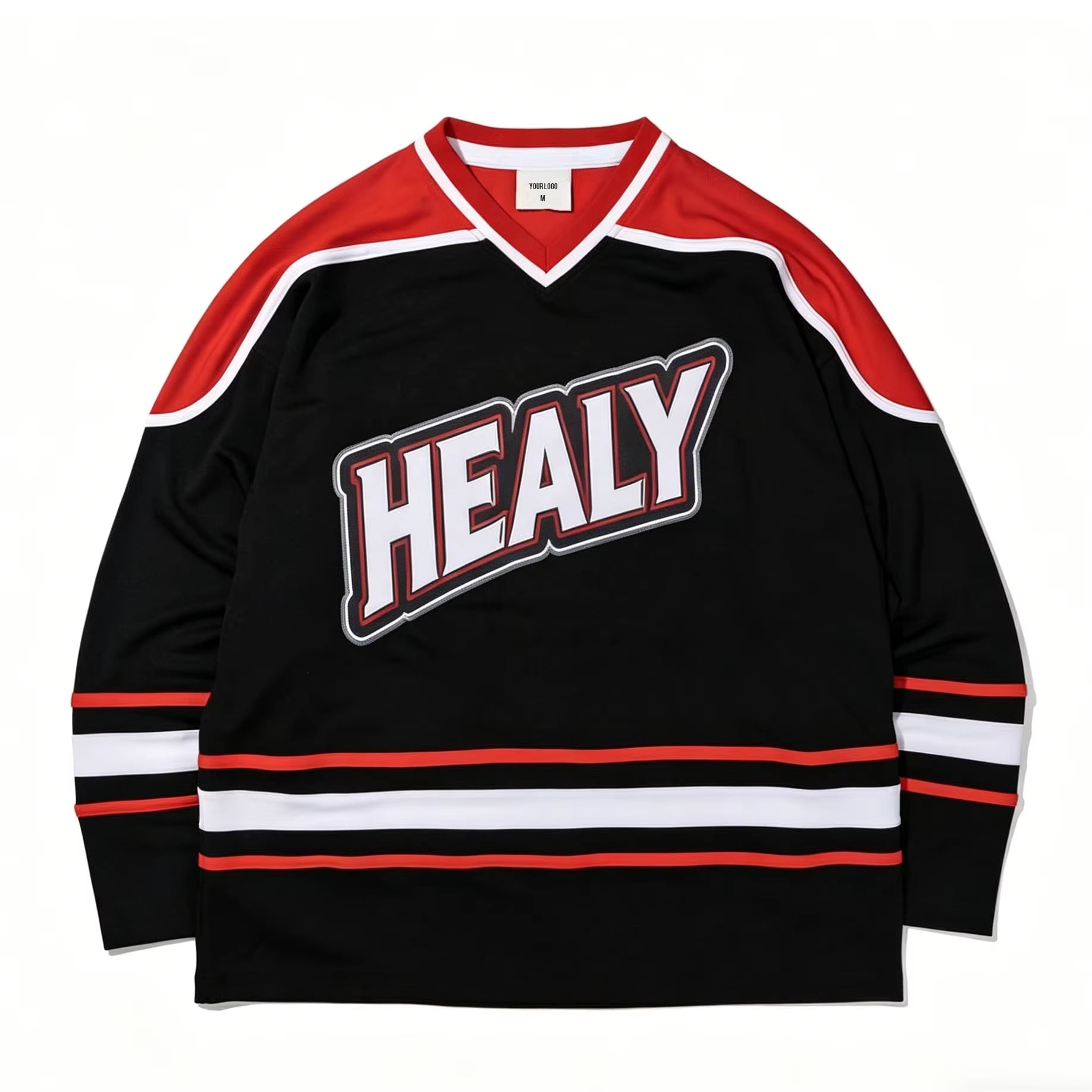 Healy – přizpůsobitelný mužský hokejový dres s vlastním potiskem písmen a čísel, odvádějící vlhkost, odolný proti smrštění, tisknuté tréninkové oblečení pro lední hokej