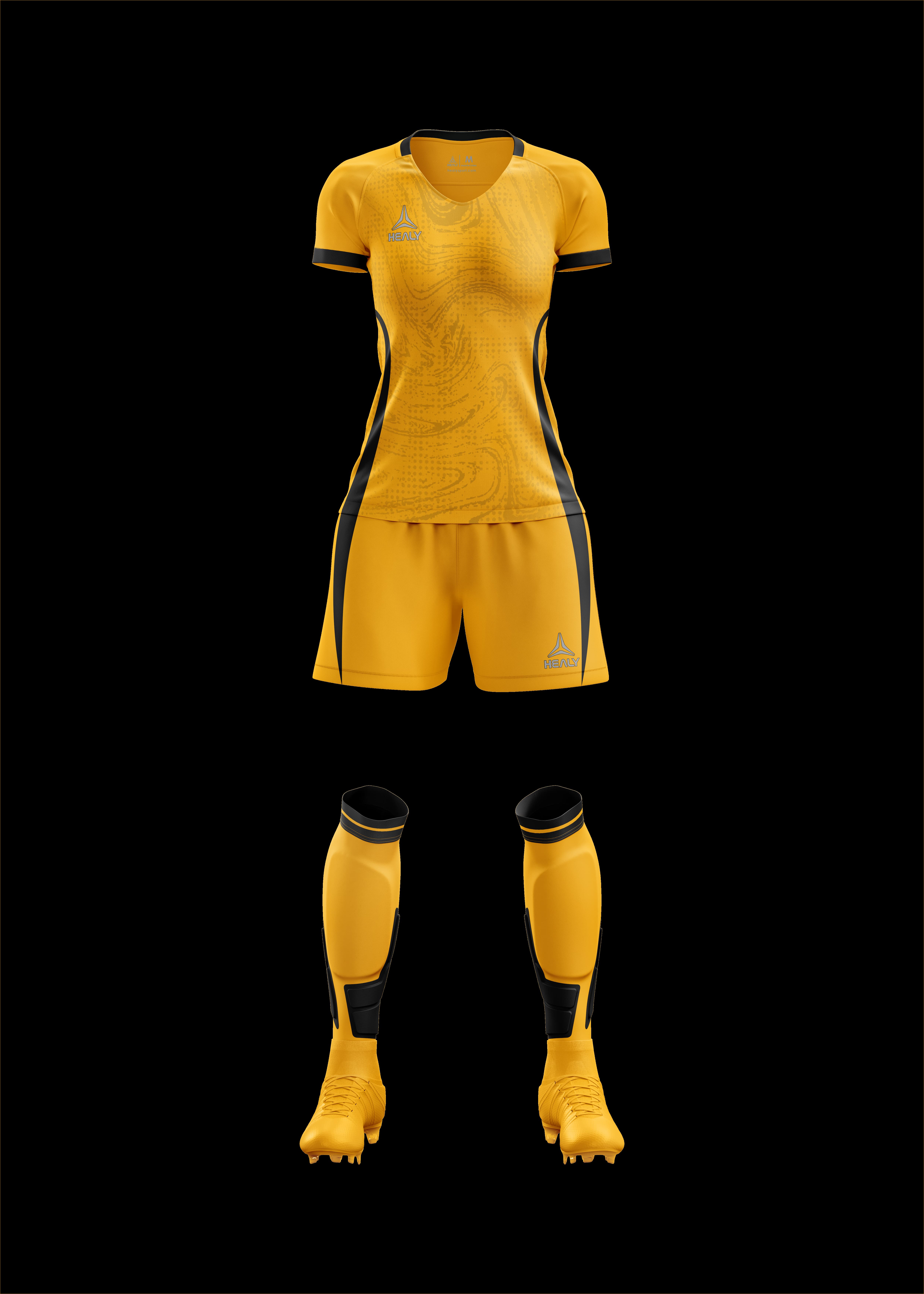 Healy jasně žlutý pruhovaný tenký dres pro ženy na fotbal