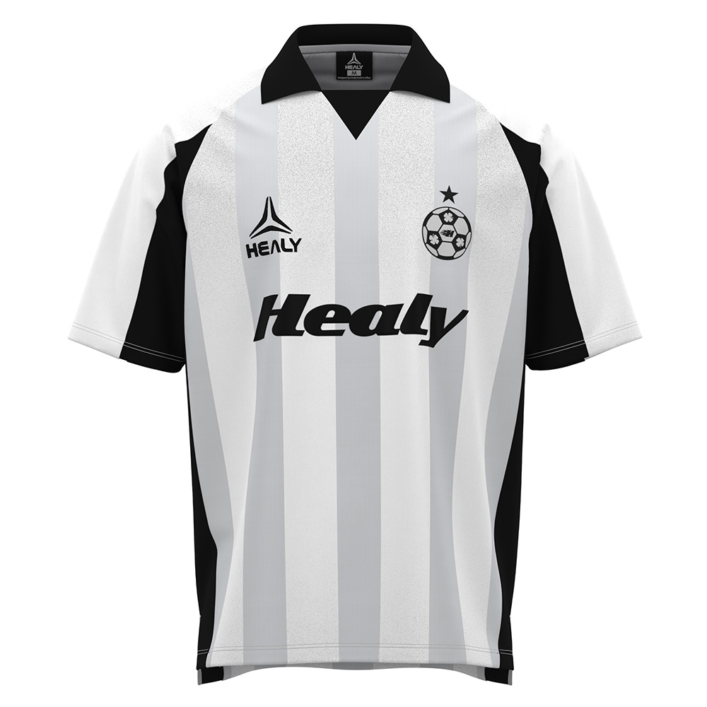 HEALY retro dres s černobílými svislými pruhy