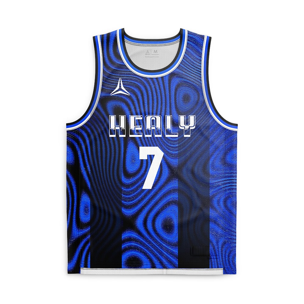 Men Blue Wave Pattern Basketball Jersey Sets Custom New Design Lightweight Plus Size Basketball Jersey Custom Team Name Number