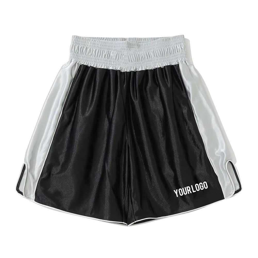 Novinka – sportovní boxerky z jednobarevného oxfordského plátna, 100 % polyester, pro MMA a box, s možností přizpůsobení loga na přední straně, rychle suchoucí a dýchací pánské bojovnické kalhotky
