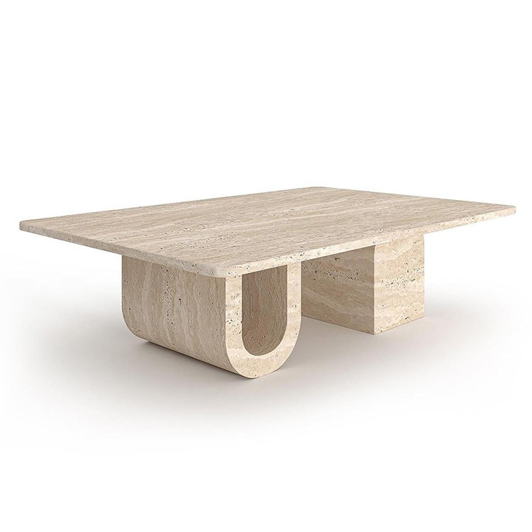 Small travertine coffee table for villa hotel and commercial interior
