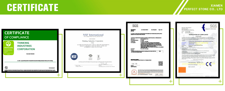 Perfect Stone quartz slab certificate and quality documentation