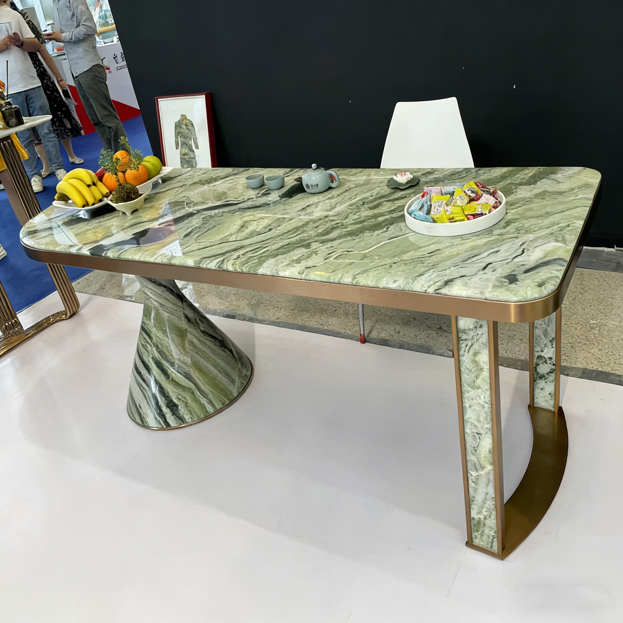Cloudy Jade Marble green marble dining table top application