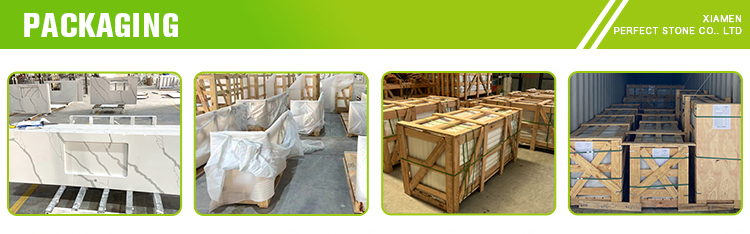 Calacatta Royal Gold Quartz slab packing and delivery protection