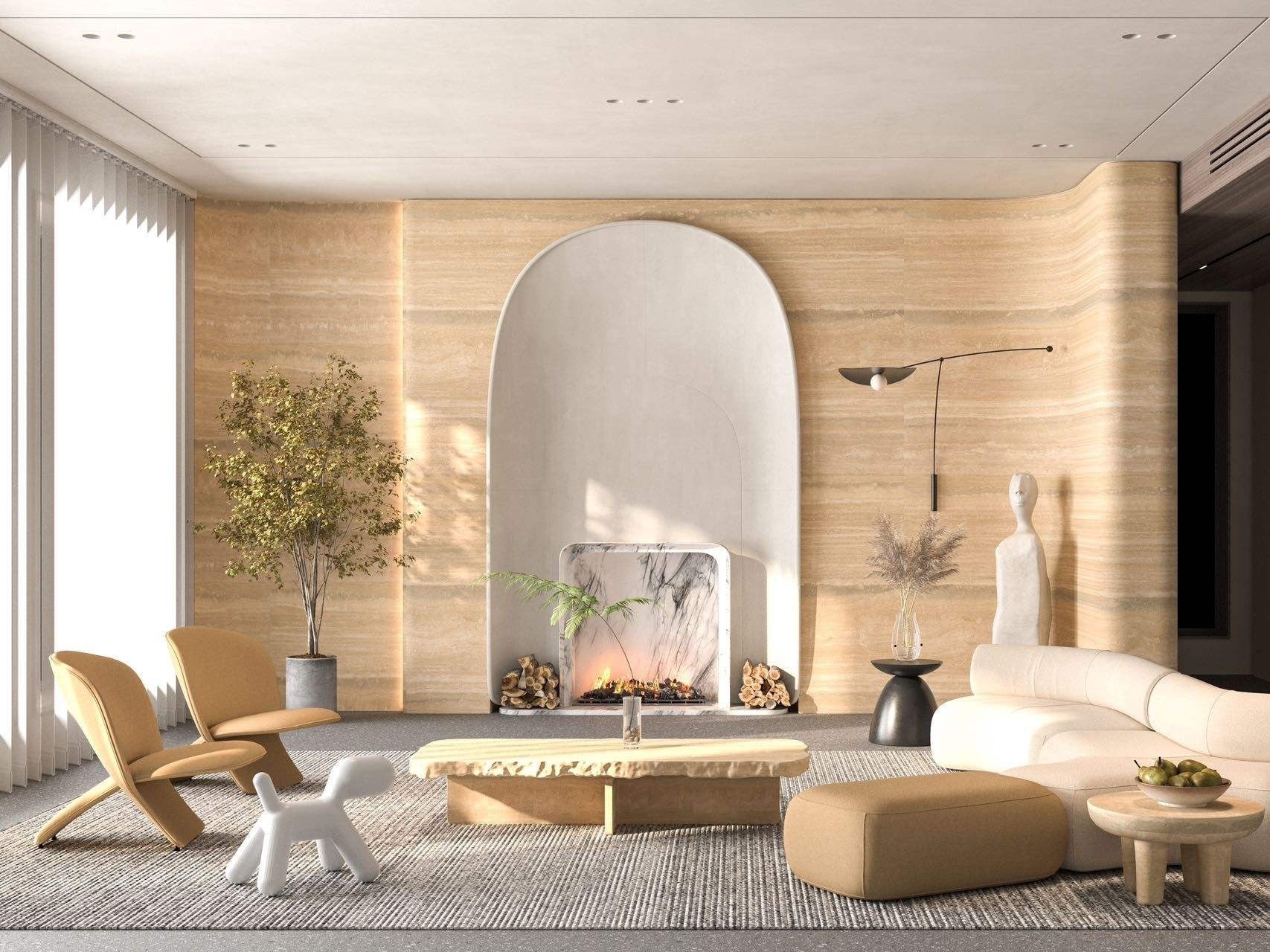 Silver Travertine flooring and wall cladding application image 1