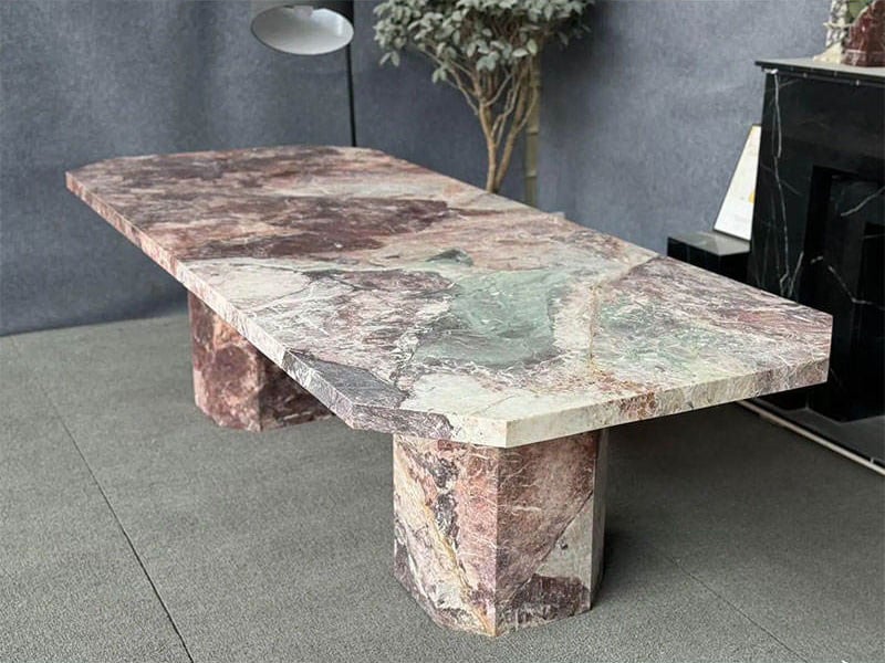 Four Season Pink Marble bistro table for cafe and boutique commercial space